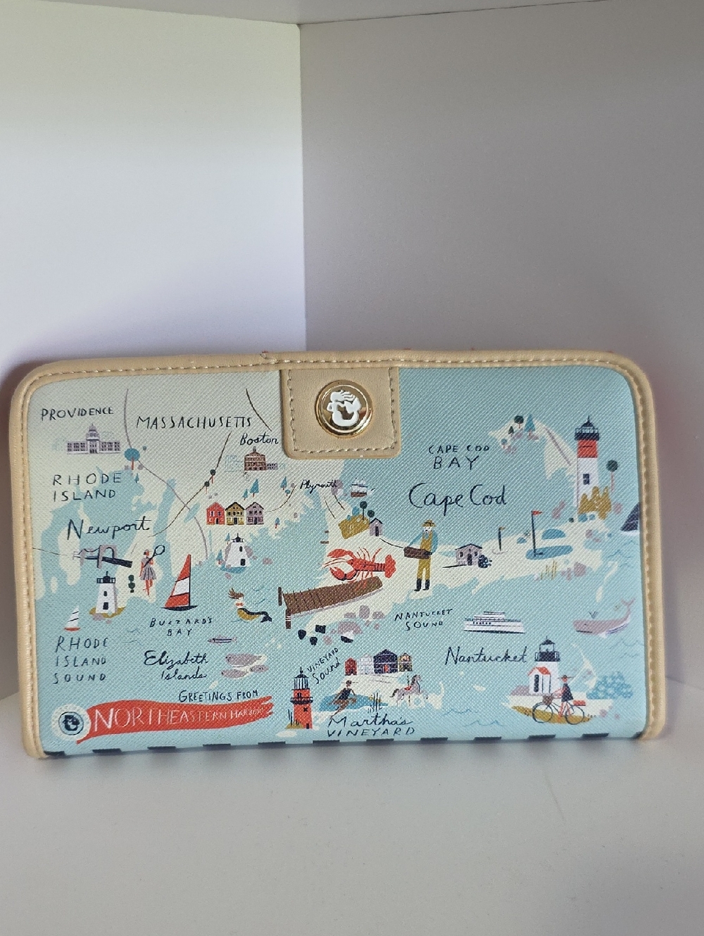 Spartina 449 Coral Interior Zip Wallet